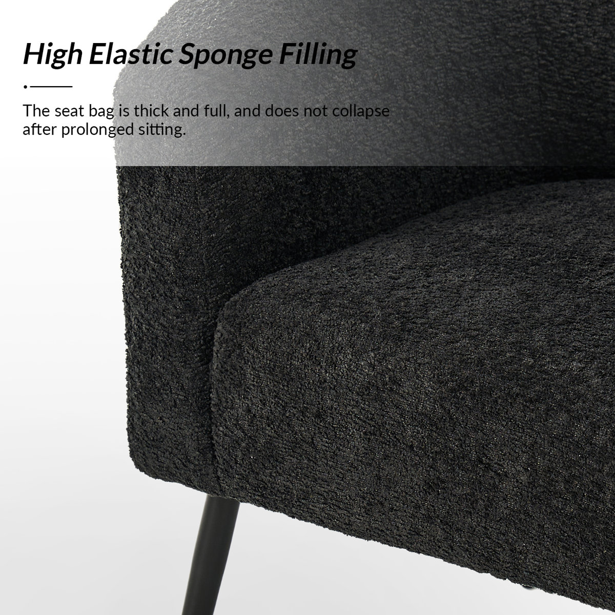 Cadie 27.5"W Modern Boucle Armchair with Metal Legs (Set of 2)